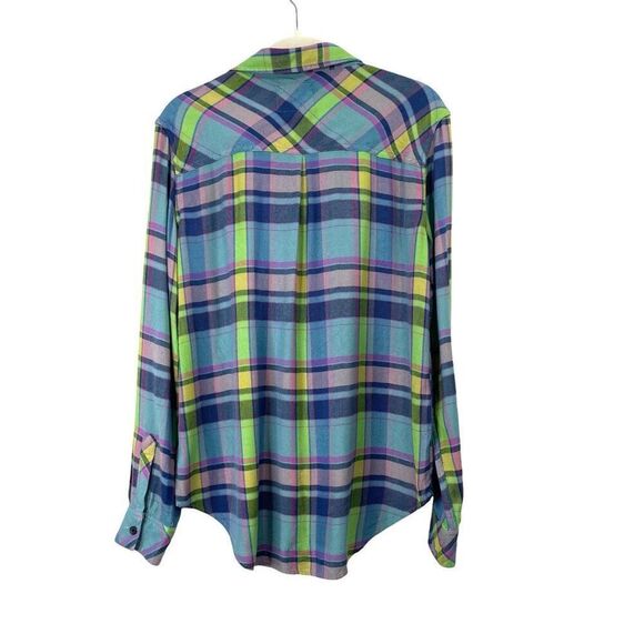 Rails plaid Hunter button up Shirt in Lime‎ Berry Size S - Picture 7 of 9